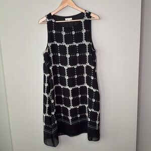 Max Studio Nordstrom Geometric Print Sleeveless Chiffon A-Line Mini Dress in XL